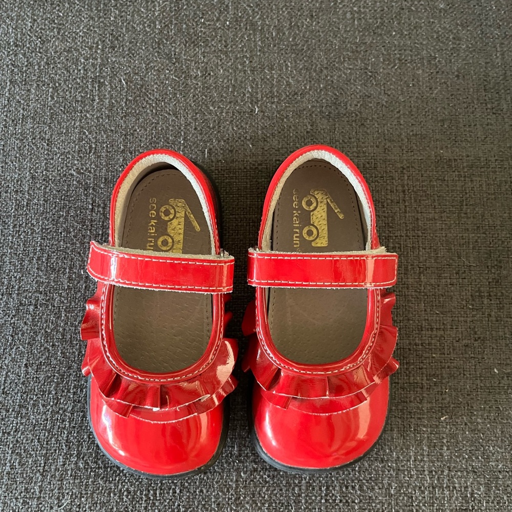 See Kai Run Red Dress Shoes with Glossy Finish